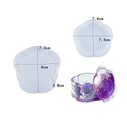 Шестиугольник Силиконовые формы, формы для ящиков для хранения, формы для литья гипсовой смолы, белые, шестиугольник, 73x80x38 мм