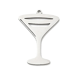 Stainless Steel Color 201 Stainless Steel Pendants, Goblet Charms, Laser Cut, Stainless Steel Color, 29.5x20.5x1.5mm, Hole: 1.4mm