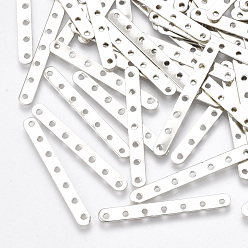 Платина Железные прутья Spacer, 7-луночное, без никеля , прямоугольные, платина, 31x3.5x0.5 мм, отверстие : 1.2 мм