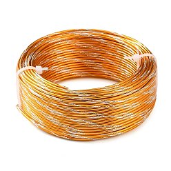 Naranja Cable de aluminio de dos tonos, alambre artesanal de metal flexible, rondo, naranja, 2 mm, aproximadamente 98.43 pies (30 m) / rollo