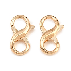 Golden Alloy Lobster Claw Clasps, Number 8, Golden, 18x10.5x4.5mm, Hole: 5mm