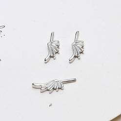 Платина Латунные штифты, для изготовления жемчуга в стиле барокко призрачной ведьмы, крыло ангела, платина, 9x4 мм