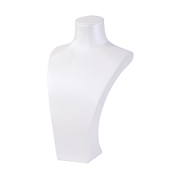 Белый Смола покрыта кожа ожерелье дисплеи, белые, 30x18x11.2 см