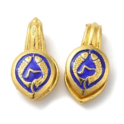 Розовато-лиловый Буддийские подвески из латуни, эмали, стойки, ювелирная фурнитура Будды, реальный 18 k позолоченный, розовато-лиловый, 23.5x12x7 мм, отверстие : 3 мм