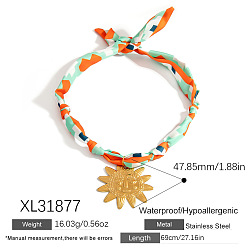 Солнце 304 ожерелья-шарфы с подвесками из нержавеющей стали, золотые, солнце, 27.17 дюйм (69 см), Кулон : 47.85 мм