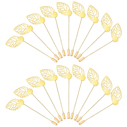 Золотой 60 шт. булавки для галстука из нержавеющей стали в форме листа для женщин, золотые, 85 мм