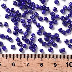 Blue Baking Paint Glass Seed Beads, Blue, 8/0, 3mm, Hole: 1mm, about 10000pcs/bag