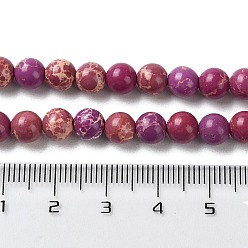Old Rose Synthetic Imperial Jasper Dyed Beads Strands, Round, Old Rose, 6mm, Hole: 1.4mm, about 60~62pcs/strand, 14.72''~15.28''(37.4~38.8cm)