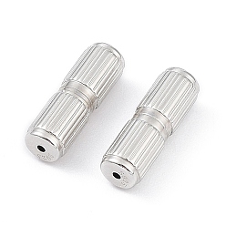 Платина Антикоррозийное покрытие родием 925 винтовые застежки из стерлингового серебра, застежки, колонка, платина, 15x5 мм, отверстие : 1 мм