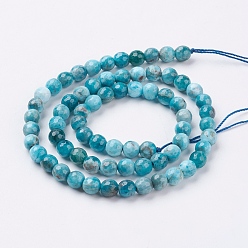 Apatite Natural Apatite Beads Strands, Faceted(128 Facets), Round, 6mm, Hole: 0.8mm, about 63pcs/strand, 15.3 inch(39cm)
