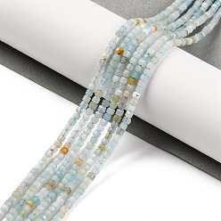 Flower Amazonite Натуральный цветок амазонитовые бусины пряди, граненый стол, вырезанный куб, 2x2x2.5 мм, отверстие : 0.6 мм, около 184 шт / нитка, 15.35 дюйм (39 см)
