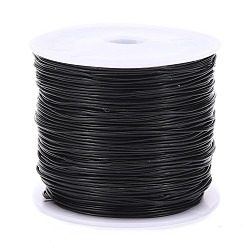 Black Round Crystal Elastic Stretch Thread, for Bracelets Gemstone Jewelry Making Beading Craft, Black, 1mm, about 30.6 yards(28m)/roll