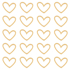 Настоящее золото 18K 20 шт. 201 соединительные кольца из нержавеющей стали, лазерная резка, асимметричное сердце, реальный 18 k позолоченный, 10.5x13x1 мм