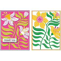 Цветок Углеродистая сталь разрезает трафареты, для diy scrapbooking, Фотоальбом, декоративная бумага для тиснения, цветок, 104~146x108x0.8 мм, 2 шт / комплект