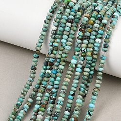 Бирюза из Хубэя Хубэй природных бирюзовый бисер нитей, граненые, рондель, класс А, 4.5x2~2.5 мм, отверстие : 0.6 мм, около 159 шт / нитка, 15.16'' (38.5 см)