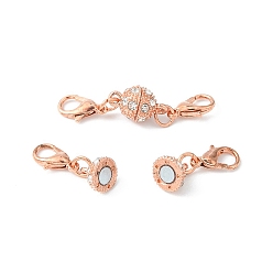 Розовое Золото 1магнитные застежки из поликарбонатного сплава с кристаллами и стразами, с двойными застежками-карабинами, розовое золото , 41 мм, застежкой омар: 12x7x3 mm, Магнитная застежка: 15x8.5 мм