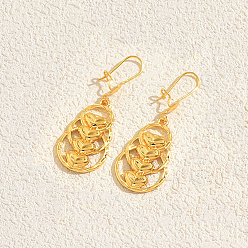 Сердце Латунные серьги обруча, реальный 18 k позолоченный, сердце, 50x20 мм