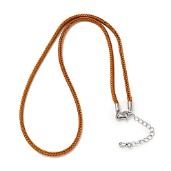 Шоколадный 2.5мм нейлоновый плетеный шнур для изготовления ожерелий, с латунными выводами и 304 застежками из лобстера из нержавеющей стали, долговечный, стойки покрытие, платина, цвет шоколада, 17.72 дюйм (45 см)