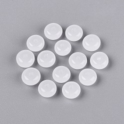 Transparent Backfarbe, Imitation von Jade, Glasperlen, Rondell, Transparent, 7.5~8.5x4~5 mm, Bohrung: 1.5~1.8 mm, ca. 2500 Stk. / 1000 g