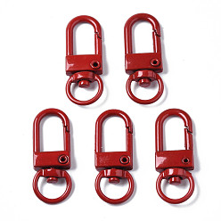Красный Из экологически чистого сплава, окрашенного распылением, поворотные карабины с карабинами, без кадмия, без никеля и без свинца, красные, 33.5x12.5x5 мм, отверстие : 5x9 мм
