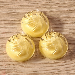Золотистый 10Подвески из полупрозрачной смолы в форме еды, очаровательные булочки с начинкой на пару, золотые, 28x24 мм, 10 шт / комплект