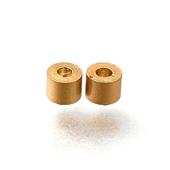 Golden Brass Beads, Column, Rack Plating, Long-Lasting Plated, Golden, 2.5x2mm, Hole: 1mm