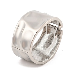 Платина Не тускнеющие винтажные широкие браслеты из кованого сплава с шарнирами для женщин, платина, внутренний диаметр: 2-3/8x2 дюйм (6.1x5.1 см)