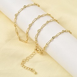 Настоящее золото 18K 2.8Мм латунные овальные звенья цепи ожерелья для женщин, стойки покрытие, без свинца и без кадмия, долговечный, реальный 18 k позолоченный, 18.11 дюйм (46 см)