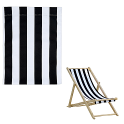 Negro Tela de lona y oxford para sillas, suministros de reemplazo de tela para silla de playa, negro, 1160x420x1.5~3 mm