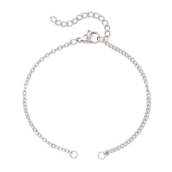 Нержавеющая Сталь Цвет 304 изготовление браслетов из витой цепи и троса из нержавеющей стали, не тускнеет, цвет нержавеющей стали, 6-3/4 дюйм (17 см)