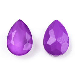 Аметист Сделай сам указал назад k 9 стеклянные кабошоны со стразами, случайный цвет с задней крышкой или необработанный (без покрытия), граненые, капля, аметист, 10x7x4.5 мм