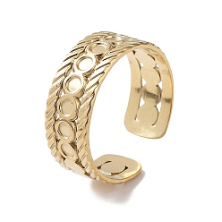 Настоящее золото 14K 304 компоненты открытого кольца манжеты из нержавеющей стали, настройки кольца чашки безеля, плоско-круглые, реальный 14 k позолоченный, внутренний диаметр: 18 мм, лоток : 1.7 мм