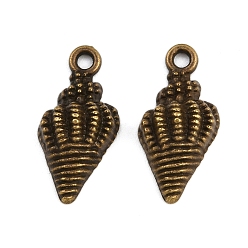 Античная Бронза Сплавочные подвески тибетского стиля, в форме раковины, античная бронза, 19x9x5 мм, отверстие : 1.8 мм