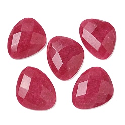 Светло-Вишневый Кабошоны из натурального окрашенного белого нефрита, граненые, треугольные, светло-вишневый, 30.5x24.5x5.5 мм