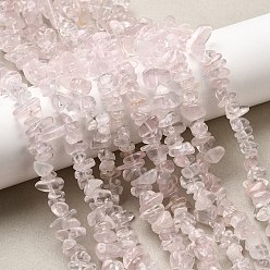 Розовый Кварц Природного розового кварца нитей бисера, чип, 6~15x5~8x2~8 мм, отверстие : 0.8 мм, около 229~235 шт / нитка, 30.31~31.30'' (77~79.5 см)