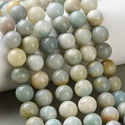 Flower Amazonite Натуральный цветок амазонитовые бусины пряди, круглые, сгладить, 10~10.5 мм, отверстие : 0.8 мм, около 39 шт / нитка, 15.59 дюйм (39.6 см)