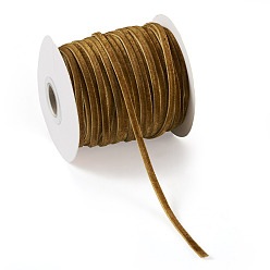 Сиена Бархатная лента, одна сторона, для подарочной упаковки, оформление партии, плоский, с катушками, цвет охры, 3~4 мм, около 50.00 ярдов (45.72 м) / рулон