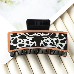 Cattle PVC Plastic Rectangular Connected Grab, Plastic Claw Hair Clips, Cattle, 84x39mm