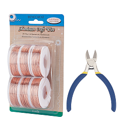 Темный Лосось Круглая алюминиевая проволока, кусачками, темный лосось, 15 датчик, 1.5 мм, 10 м / рулон, 6 рулонов