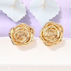 Doré  304 boucles d'oreilles en acier inoxydable pour femmes, fleur, placage ionique (ip), or, 20x20mm