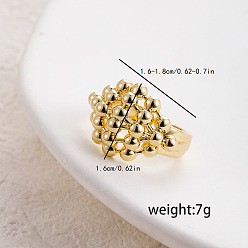 Золотой Латунные кольца-манжеты для женщин, золотые, внутренний диаметр: 16мм~18мм