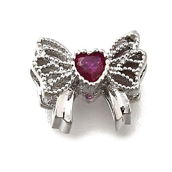 Камелия Латунные стеклянные бусины, без кадмия, без никеля и без свинца, настоящее платиновое покрытие, бантом, камелия, 9x11x5 мм, отверстие : 1.6 мм