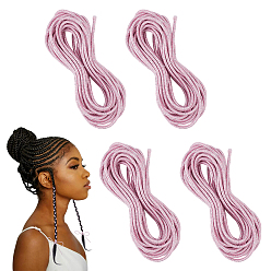 Бледно-Розовый 4 пучки круглых эластичных шнуров, с синтетическим каучуком внутри, для diy craft, розовый жемчуг, 2.5 мм, около 5.47 ярдов (5 м) / комплект