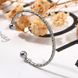 Нержавеющая Сталь Цвет 304 открытые манжеты из нержавеющей стали для женщин, цвет нержавеющей стали, размер США 8 1/2 (18.5 мм)