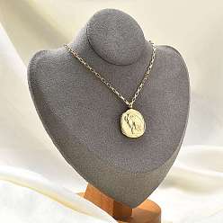 Овен 304 ожерелья с подвесками в виде созвездий из нержавеющей стали, реальный 18 k позолоченный, Овен, 18.19 дюйм (46.2 см)