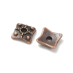 Красная Медь Тибетском стиле сплав шарик крышки, без кадмия и без свинца, Красная медь, 7x7x2 мм, отверстие : 1.5 мм, Около 3225 шт / 1000 г