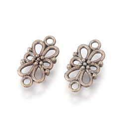 Античная Бронза Тибетского стиля ссылки / разъемы, компоненты для люстры, цветок, без свинца и без кадмия, античная бронза, 16x8x3.5 мм, отверстие : 1.5 мм, 1718 шт / кг