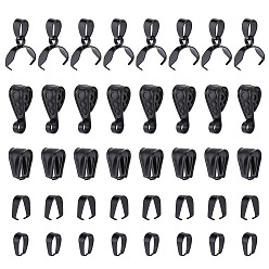 Черный 40 шт. 5 стили 304 защелкивающиеся дужки из нержавеющей стали, чёрные, 7~16.5 мм, 8 шт / стиль