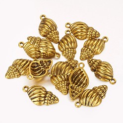 Античное Золото Подвески в тибетском стиле , труба оболочки, античное золото , без кадмия, без никеля и без свинца, 25.5x13x5.5 мм, отверстие: 2 мм