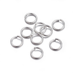 Silver 304 Stainless Steel Jump Rings, Open Jump Rings, Silver Color Plated, 20 Gauge, 6x0.8mm, Inner Diameter: 4.5mm